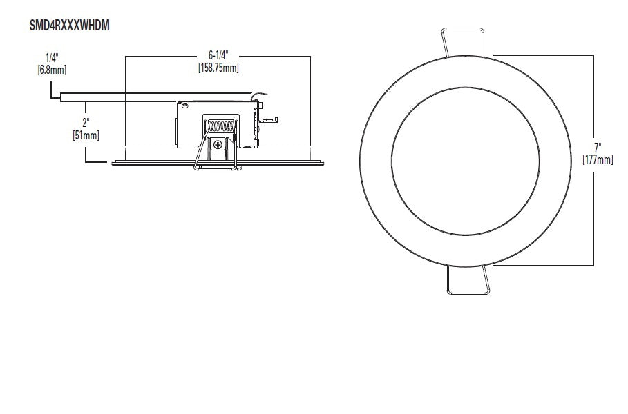 Halo Recessed SMD4R6927WHDM 4" Round LED Direct Mount Downlight, 690 Lumens, 90 CRI, 2700K, White Finish