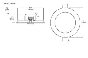 Halo Recessed SMD4R6935WHDM 4" Round LED Direct Mount Downlight, 740 Lumens, 90 CRI, 3500K, White Finish
