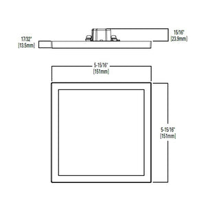 Halo Recessed SMD4S6935WH 4" Square LED Surface Mount Downlight, 740 Lumens, 90 CRI, 3500K, White Finish