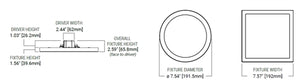 Halo Recessed SMD6R07FS5 6" Round Surface Mount LED Downlight, 800 Lumens, 90 CRI, Selectable CCT 2700/3500/4000/5000K, LE & TE Phase Cut 100-5% Dimming, Matte White