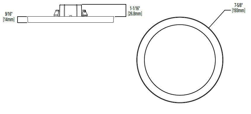 Halo Recessed SMD6R12930WHE 6" Round LED Surface Mount Downlight, 1203 Lumen, 90 CRI, 3000K, 120-277V, White Finish