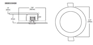 Halo Recessed SMD6R6940WHDM 6" Round LED Direct Mount Downlight, 792 Lumens, 90 CRI, 4000K, White Finish
