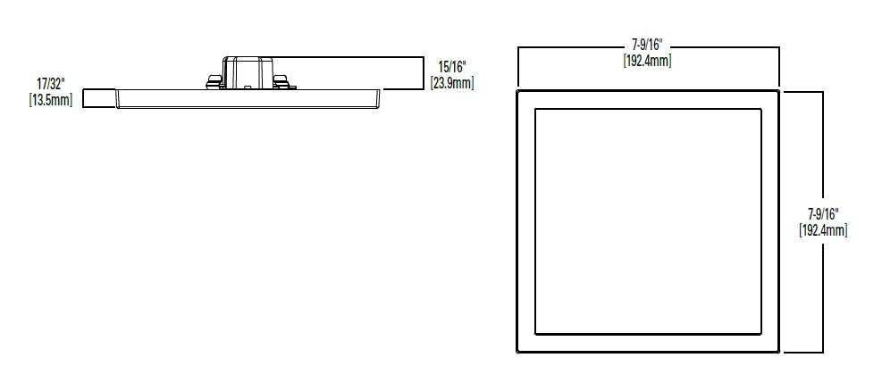 Halo Recessed SMD6S6935WH 6" Square LED Surface Mount Downlight, 740 Lumens, 90 CRI, 3500K, White Finish