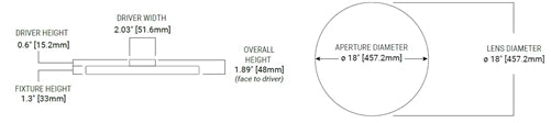 Halo Recessed SMX18SLSFSD2W 18" Square Surface Mount LED Downlight, Lumen Selectable 1500/2000/2500 Lumens, 90 CRI, Field Selectable CCT Dim-to-Warm/2700/3000/3500/4000/5000K, Phase Cut LE/TE 5% 120V, Matte White