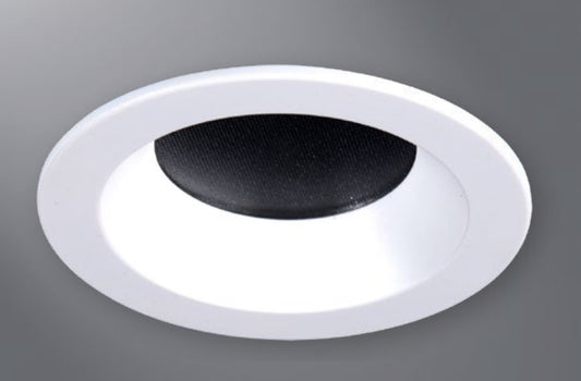 Halo Recessed TL3R2GMW 3.25" Aperture Conical Reflector, Open Self-Flanged Trim, Micro-Prismatic Lens, Matte White Reflector and Flange