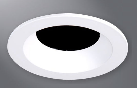 Halo Recessed TL3RMW 3.25" Aperture Conical Reflector, Open Self-Flanged Trim, Matte White Reflector and Flange