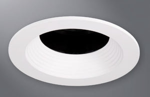 Halo Recessed TL3RWBWF 3.25" Aperture Conical Reflector, Open Self-Flanged Trim, Matte White Baffle, Matte White Flange