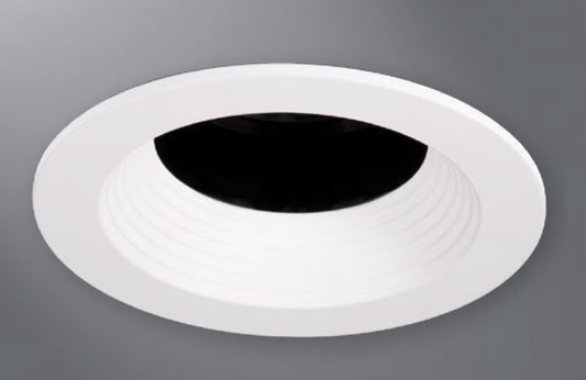 Halo Recessed TL3RWBWF 3.25" Aperture Conical Reflector, Open Self-Flanged Trim, Matte White Baffle, Matte White Flange
