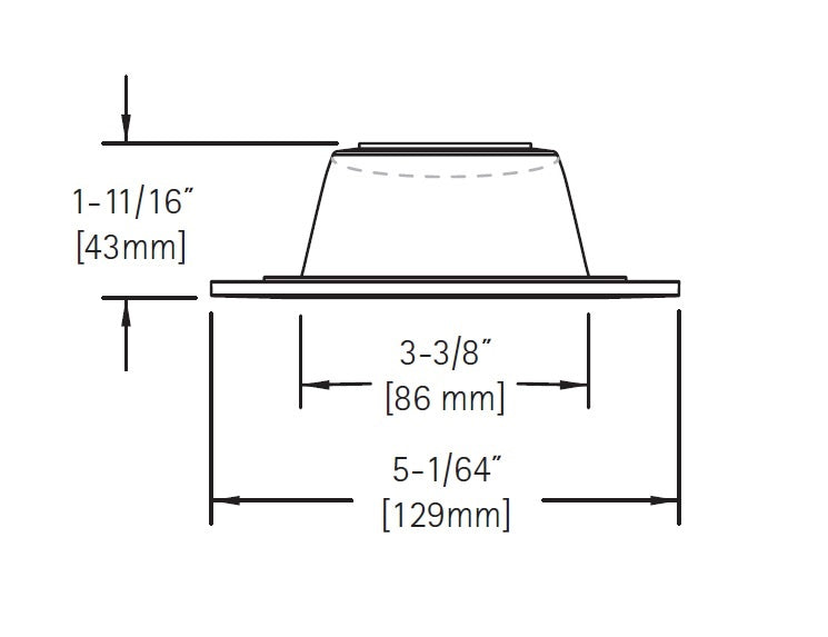 Halo Recessed TL410SBK 4" Specular Black Reflector, Diffuse Dome (Polymer) Lens, White Ring