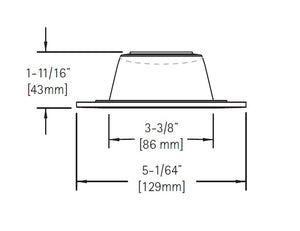 Halo Recessed TL410SC 4" Specular Clear Reflector, Diffuse Dome (Polymer) Lens, White Ring