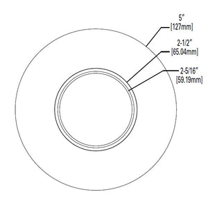 Halo Recessed TL43R2GMWWB 2" Round Lens Pinhole Trim, Diffuse Clear Shielding, Matte White Flange, White Lens Frame