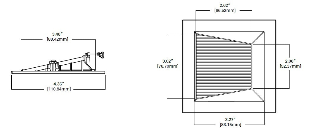 Halo Recessed TLS3LWW6GH 3.25" Aperture Square Lens Wall Wash, Self-Flanged Trim, Linear Spread Lens, Semi-Specular Clear Reflector and Flange