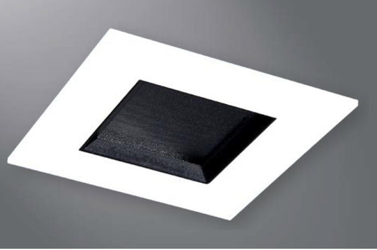 Halo Recessed TLS3PIN2GMWBB 2" Aperture Square Pinhole with Oculus, Open, Self-Flanged Trim, Micro-Prismatic Lens, Matte White Flange, Black Oculus