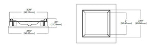 Halo Recessed TLS3PIN2GMWWBRL 2" Aperture Square Pinhole with Oculus, Open, Self-Flanged Trim, Micro-Prismatic Lens, Matte White Flange, White Oculus
