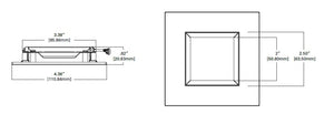 Halo Recessed TLS3PIN2GORBBB 2" Aperture Square Pinhole with Oculus, Open, Self-Flanged Trim, Micro-Prismatic Lens, Oil Rubbed Bronze Flange, Black Oculus