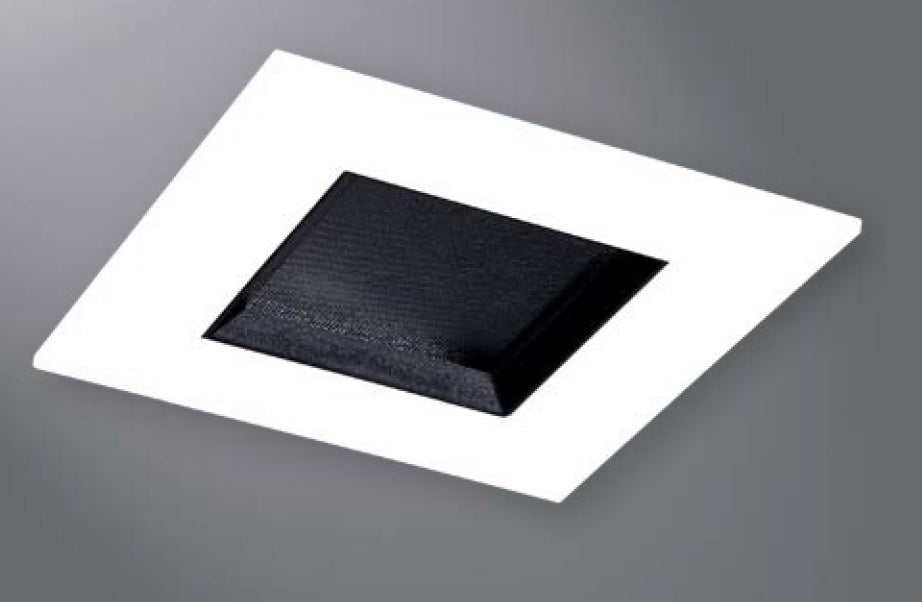 Halo Recessed TLS3PINMWBB 2" Aperture Square Pinhole with Oculus, Open, Self-Flanged Trim, Matte White Flange, Black Oculus