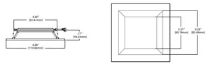 Halo Recessed TLS3R2GBN 3.25" Aperture Square Reflector, Lens, Self-Flanged Trim, Micro-Prismatic Lens, Brushed Nickel Reflector and Flange