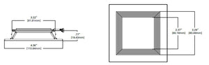 Halo Recessed TLS3RWBWF 3.25" Aperture Square Baffle, Open, Self-Flanged Trim, Matte White Baffle, Matte Whilte Flange