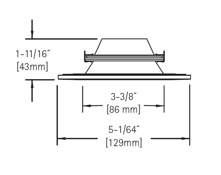Halo Recessed TLS408WHBB 4" Square Baffle Trim with Solite Glass Lens, Black Baffle, White Ring