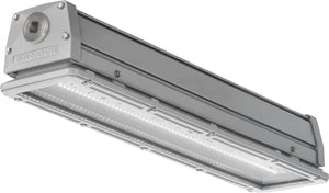Holophane EMXH L48 10000LM FGCL MD MVOLT GZ10 30K 90CRI 48" Petrolux Hazardous Location LED Low Bay Light, 10000 Lumens, Flat Clear Glass, .125" Thick, Medium Distribution, 120-277V, 0-10V Dimming, 5000K, 80 CRI
