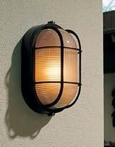 Hubbell Outdoor Lighting BOF-01 28W Euroluxe Wall or Ceiling Mount Decorative Oval Fluorescent Wallpack, Bronze Finish