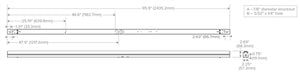 Columbia Lighting CSL8-LSCS 8' LED Striplight, 7400/8400/9200 Switchable Lumens, 3500/4000/5000K Switchable CCT, 0-10V dimming
