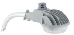 Hubbell Outdoor Lighting DDL-9L1 40W Wall or Ceiling Mount Decorative Wallpack, Arm Included, 1280MA, 120V, 5000K, 3437 Lumens, Gray Finish