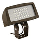 Hubbell Outdoor Lighting FLL-42L-95-5K7-W-U-Y-DBT-PCU 95W LED Floodlight, 42 LEDs, 5000K, 70 CRI, 6x6 Distribution, 120-277V, Yoke Mounting, Dark Bronze Matte Textured, Photocontrol