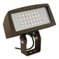 Hubbell Outdoor Lighting FLL-28L-95-4K7-W-U-Y-BLT-PC 96W LED Floodlight, Yoke Mount, Wide Beam, 120-277V, 8054 Lumens, 4000K, with Photocell, Bronze Finish