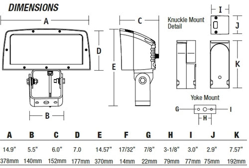 Hubbell Outdoor Lighting FLL-95-Y 95W LED Factor Floodlight, 120-277V, Wide Beam Spread, 9557 Lumens, Bronze Finish