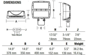 Hubbell Outdoor Lighting FXL-190-Y 200W LED Floodlight, 120-277V, Wide Beam Spread, 16358 Lumens, Bronze Finish