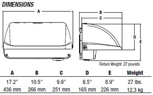 Hubbell Outdoor Lighting LNC4-36L-5K-105-4-5-PS 150W Large Litepak Wallpack, 36 LEDs, 5000K, 1150mA, Type IV Distribution, 480V, Platinum Finish