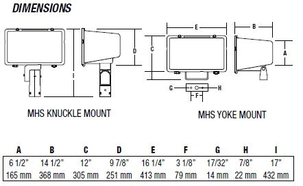 Hubbell Outdoor Lighting MHS-K-30LU-5K-M-BZ 71W Miniliter LED Floodlight, Knuckle Mounting, 30 LEDs, 120-277V, 5000K, Wide 6x6 Beam, 700mA, Bronze Finish