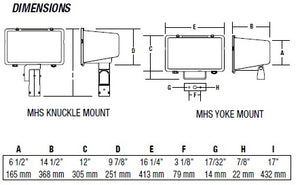 Hubbell Outdoor Lighting MHS-Y-30LU-5K-M-BZ 71W Miniliter Floodlight, Yoke Mounting, 30 LEDs, 120-277V, 5000K, Wide 3x3 Beam, 700mA, Bronze Finish
