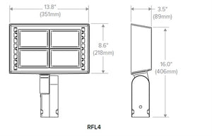 Hubbell Outdoor Lighting RFL4-120-4K 124W LED Landscape Floodlight, 120-277V, 15119 Lumens, Dark Bronze