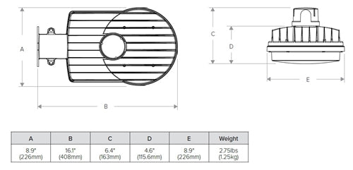Hubbell Outdoor Lighting SGD-40-4K-GR Dusk-to-Dawn Wall or Ceiling Mount Decorative Wallpack, 4000K, 5696 Lumens, Gray Finish