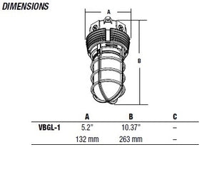 Hubbell Outdoor Lighting VBGL-1 11W Vaporite LED, Globe Refractor, Ceiling/ Pendant Mount, 120-277V, 4100K, 757 Lumens, Frosted Glass Lens, Wet Location, Gray Finish