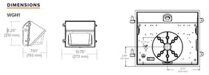 Hubbell Outdoor Lighting WGH1-50-LSCS-UNVC 20-50W LED Wallpack, 120-347V, Type 4 Distribution, 3200-7520 Lumens, Switchable CCT 3000K, 4000K, 5000K
