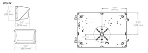 Hubbell Outdoor Lighting WGH2-70-LSCS-UNVC 30-70W LED Wallpack, 120-347V, Type 4 Distribution, 4800-10,700 Lumens, Switchable CCT 3000K, 4000K, 5000K