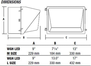 Hubbell Outdoor Lighting WGH-250P 250W Mid-Size Pulse Start Glass Wallpack, 120, 208, 240, 277V, Bronze Finish