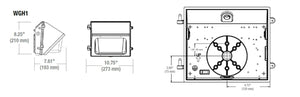 Hubbell Outdoor Lighting WGH1-LS-4K-PC 20-50W LED Glass Wallpack, 120-277V, 3000-7000 Lumens, 4000K, Bronze Finish with Photocell