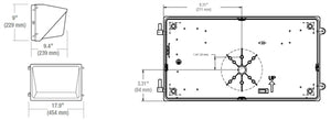 Hubbell Outdoor Lighting WGH3-LSCS 80-120W LED Glass Wallpack, 120-277V, 9800-17,150 Lumens, 4000K/5000K, Bronze Finish