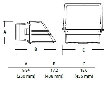 Hubbell Outdoor Lighting WGL-400S 400W High Pressure Sodium Full Cutoff Perimeter Wallpack, 120, 208, 240, 277V, ED18 Lamp Included, Dark Bronze Finish