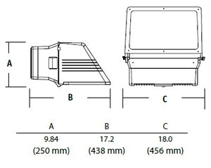 Hubbell Outdoor Lighting WGL-400S 400W High Pressure Sodium Full Cutoff Perimeter Wallpack, 120, 208, 240, 277V, ED18 Lamp Included, Dark Bronze Finish