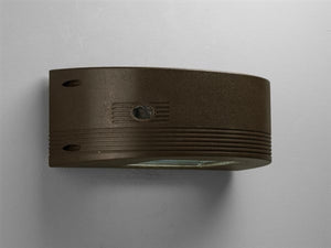 Hubbell Outdoor Lighting WMR-42F1-PC 42 CFL Compact Wall Sconce, 120V Photocontrol, Radius Shape, Lamp Included, Dark Bronze Finish