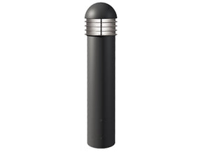 Hydrel 3110C H42 4COB AMBLW MVOLT SYM LP BZ LED Louvered Round Bollard Dome Top, 4COB Lamp Type, Limited Wavelength Amber 591 Nanometers, 120-277V, Symmetrical Distribution, Black