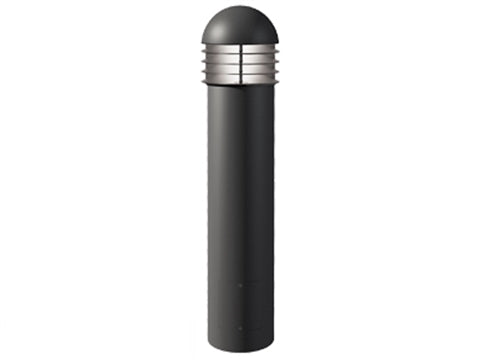 Hydrel 3110C H42 4COB AMBLW MVOLT SYM LP BZ LED Louvered Round Bollard Dome Top, 4COB Lamp Type, Limited Wavelength Amber 591 Nanometers, 120-277V, Symmetrical Distribution, Black