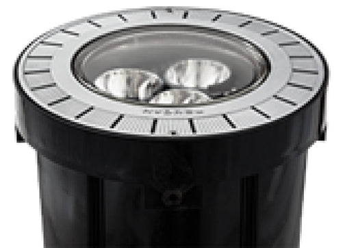 Hydrel M9710C SS LED P3 40K MVOLT MFL FLC 34B 34S 46W In-Grade LED Lanscape Light, Round Door Single Lens, Stainless Steel Door, 4000K, 120-277V, Medium Flood Distribution, Flat Lens Clear, 3/4" NPT Bottom, 3/4" NPT Side