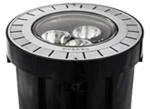 Hydrel M9710C SS LED P3 40K MVOLT MFL FLC 34B 34S 46W In-Grade LED Lanscape Light, Round Door Single Lens, Stainless Steel Door, 4000K, 120-277V, Medium Flood Distribution, Flat Lens Clear, 3/4" NPT Bottom, 3/4" NPT Side