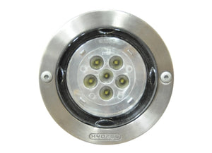 Hydrel PDX4 BSS 9LED WHT41K MVOLT SP FLC 12S TKO 4" Architectural In-Grade LED Low Voltage, Brushed Stainless Steel, 4100K White, 120-277V, Spot Distribution, Flat Lens Clear, Two 1/2" NPT Side, Tilt Kit Optic